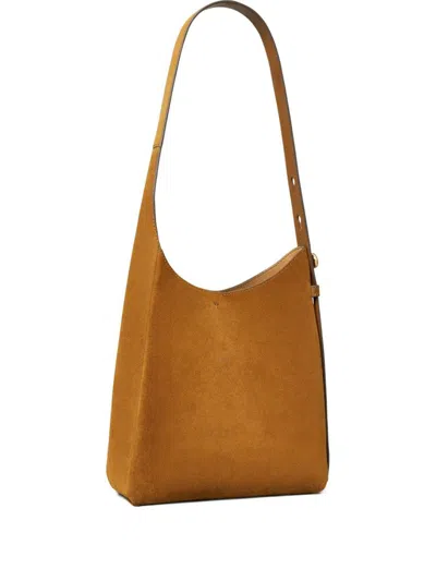 Tory Burch Romy Suede Leather Hobo Bag In Brown