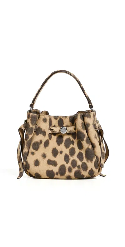 Tory Burch Romy Suede Mini Bucket Bag Cheetah Spots