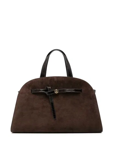 Tory Burch Romy Suede Satchel Shoulder Bag In Brown