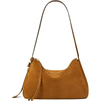 Tory Burch Romy Suede Shoulder Bag In Brown