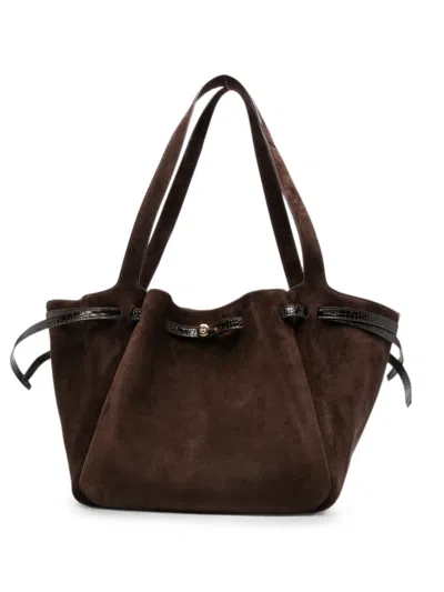 Tory Burch Romy Suede Shoulder Bag In Brown