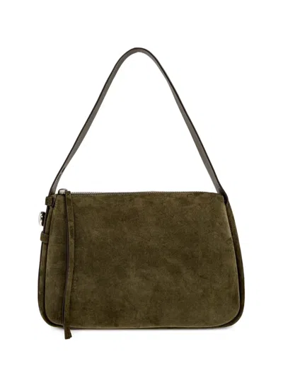 Tory Burch Romy Suede Shoulder Bag In Green