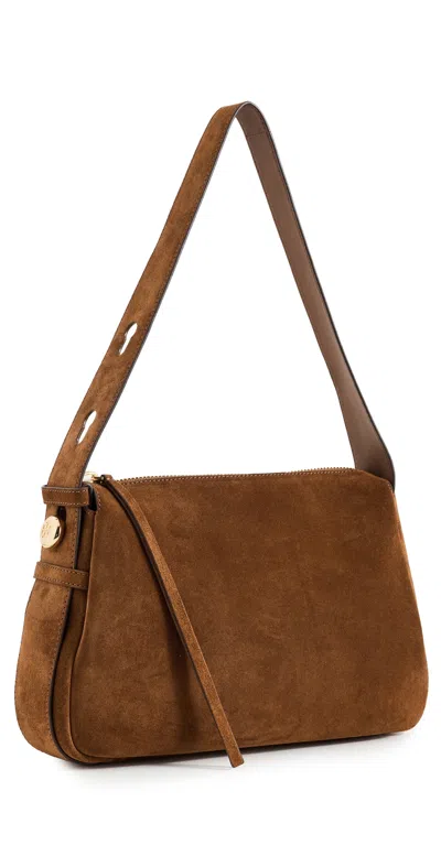 Tory Burch Romy Suede Shoulder Bag Park Bench In Brown