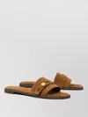 Tory Burch Romy Suede Slide Sandal Button Strap In Brown