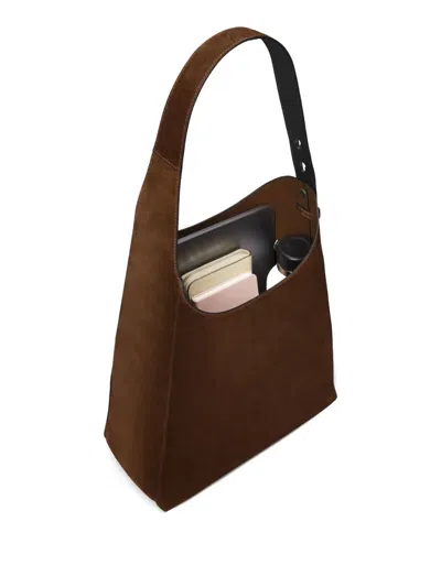 Tory Burch Suede Leather Tote Bag In Brown