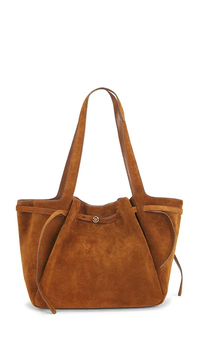 Tory Burch Romy Suede Tote Bag In Caramel
