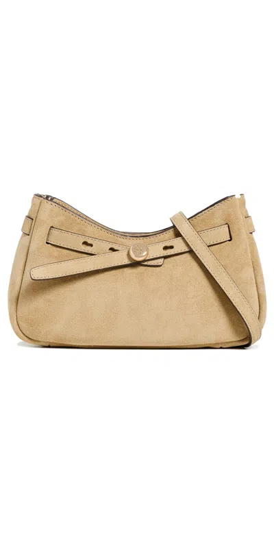 Tory Burch Romy Suede Zip Top Crossbody Bag Butter In Yellow