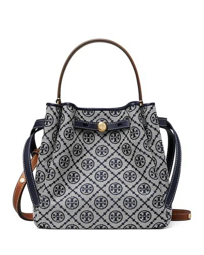 TORY BURCH ROMY T MONOGRAM BUCKET BAG