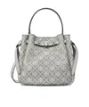 Tory Burch Romy Pebble Leather Bucket Bag In Gray