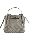 Tory Burch Romy T Monogram Bucket Bag In Gray