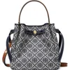 Tory Burch Romy Pebble Leather Bucket Bag In Blue