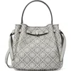 Tory Burch Romy Pebble Leather Bucket Bag In Gray