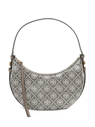 Tory Burch Romy T Monogram Shoulder Bag In Gray