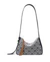 Tory Burch Small Romy T Monogram Canvas Shoulder Bag In Blue