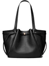 Tory Burch Saint Laurent Cassandre Leather Bucket Bag In Black