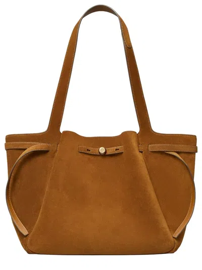 Tory Burch Romy Suede Leather Tote In Red