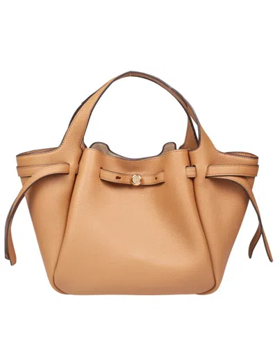 Tory Burch Romy Tote Leather Handbag Color Tiramisu' In Brown