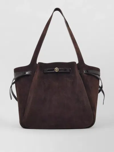 Tory Burch Romy Tote Suede Shoulder Bag In Purple