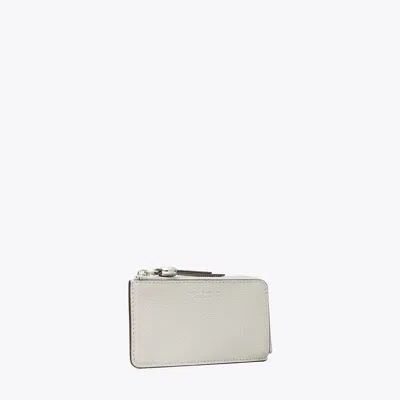 Tory Burch Romy Zip Card Case In Silver