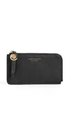 Tory Burch Romy Zip Card Case Black In Black