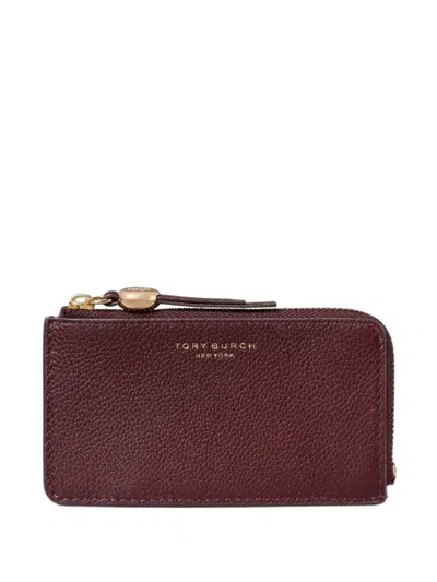 Tory Burch Romy Zip Card Case In Brown