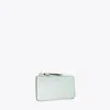 Tory Burch Romy Leather Zip Card Case In Green