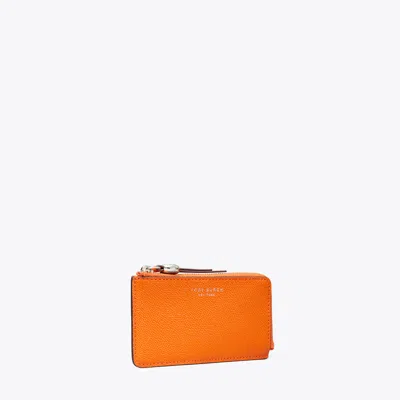 Tory Burch Romy Zip Card Case In Orange