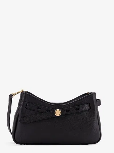 Tory Burch Romy Zip Top Leather Crossbody Bag In Black