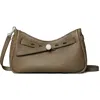 Tory Burch Romy Zip Top Leather Crossbody Bag In Brown