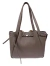 Tory Burch Roomy Spacious Leather Tote In Gray