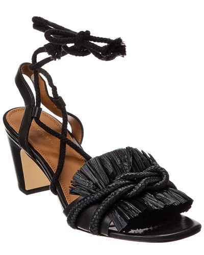 Tory Burch Rope Leather Sandal In Black