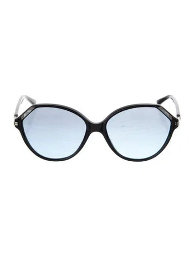 Pre-owned Tory Burch Round Gradient Sunglasses In Black
