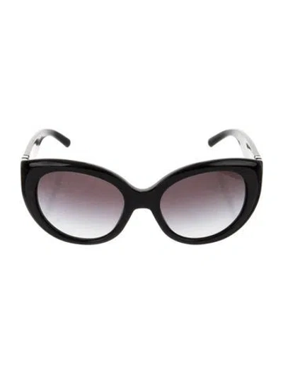 Pre-owned Tory Burch Round Gradient Sunglasses In Black