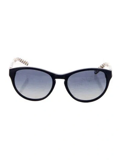 Pre-owned Tory Burch Round Gradient Sunglasses In Blue