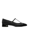 Tory Burch Round Head Ballet Shoes In Black