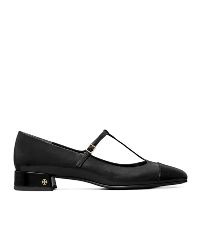 Tory Burch Round Head Ballet Shoes In Black