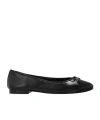 Tory Burch Cap-toe Bow Embellished Ballet Flats In Black
