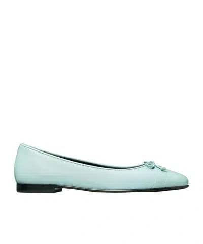 Tory Burch Round Head Ballet Shoes In Blue
