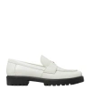 Tory Burch White Loafer With Logo Plate In White