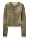 Tory Burch Round-neck Cardigan In Green
