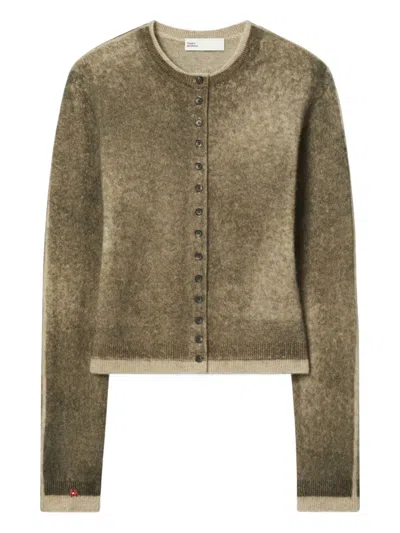 Tory Burch Round-neck Cardigan In Green