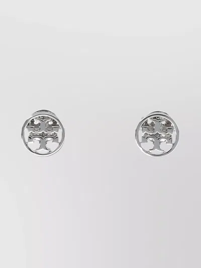 Tory Burch Round Shape Stud Earring In Metallic