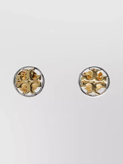 Tory Burch Round Stud Earring Two-tone Design
