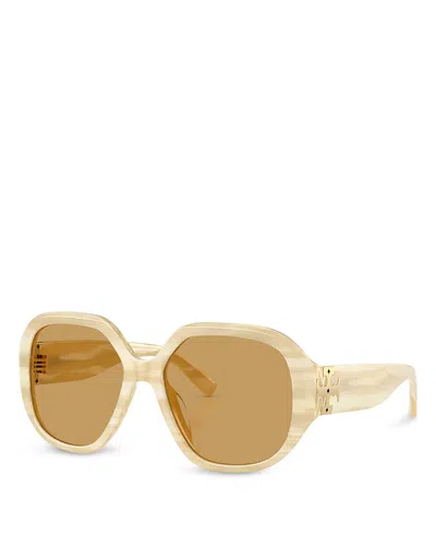 Tory Burch Round Sunglasses, 56mm In Yellow