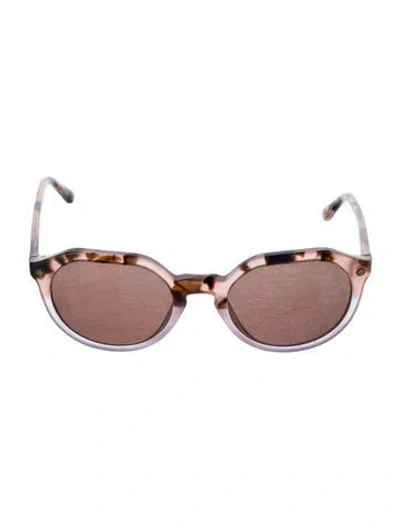 Pre-owned Tory Burch Round Tinted Sunglasses In Neutral