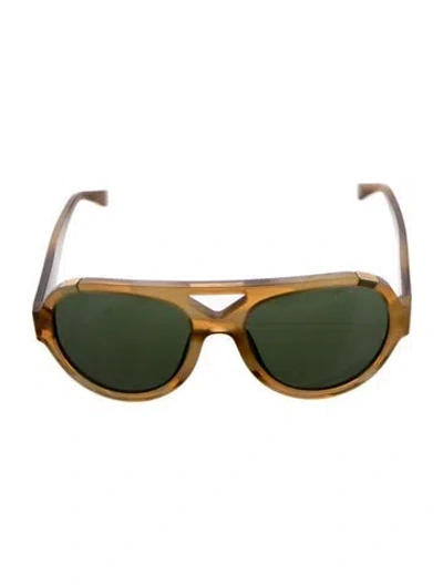 Pre-owned Tory Burch Round Tinted Sunglasses In Neutral