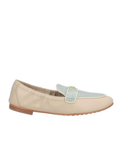 Tory Burch Woman Loafers Beige Size 8 Leather In Neutral