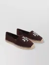 Tory Burch Round Toe Suede Espadrilles With Espadrille Sole In Brown