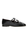 Tory Burch Leather Ballerinas With Cut-out Design And Glossy Finish In Black