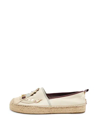 Pre-owned Tory Burch Round-toe Espadrilles In Neutrals